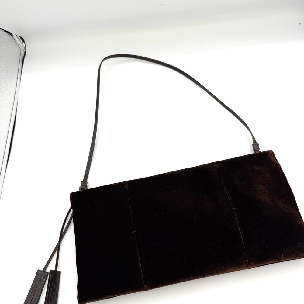 Yves Saint Laurent Velvet Brown Shoulder Bag - Picture 2 of 12